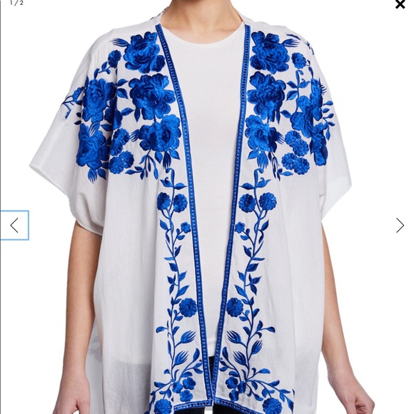 Tolani Plus Size Noelle Floral Embroidered Jacket - Picture 1 of 7